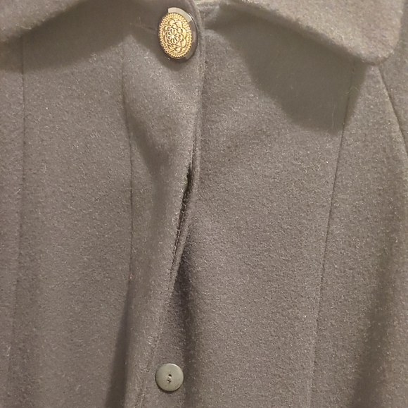 Petite Sophisticate Black Women's Double layered Trench Coat - Picture 4 of 8